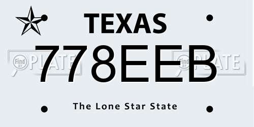 778EEB Texas License Plate