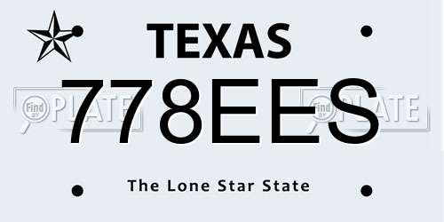 778EES Texas License Plate