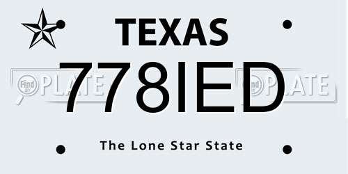 778IED Texas License Plate