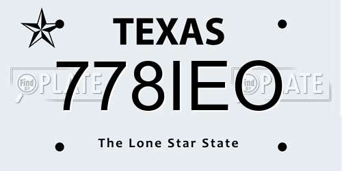 778IEO Texas License Plate