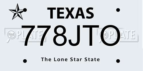 778JTO Texas License Plate