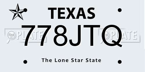 778JTQ Texas License Plate