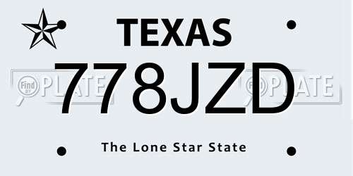 778JZD Texas License Plate