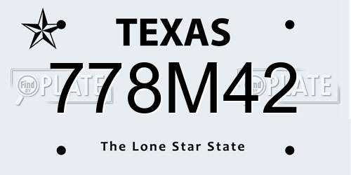 778M42 Texas License Plate