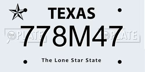778M47 Texas License Plate