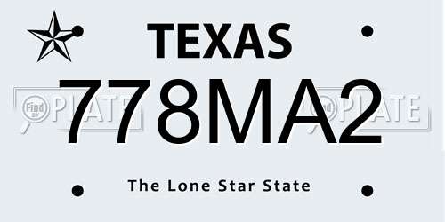 778MA2 Texas License Plate