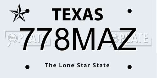 778MAZ Texas License Plate
