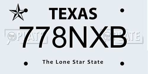 778NXB Texas License Plate