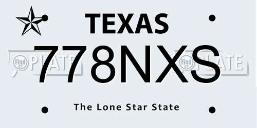 778NXS Texas License Plate
