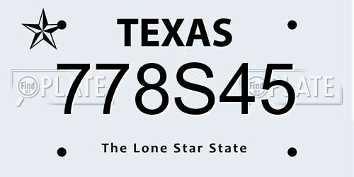 778S45 Texas License Plate