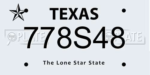 778S48 Texas License Plate