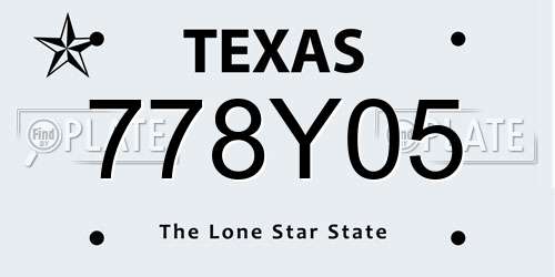 778Y05 Texas License Plate
