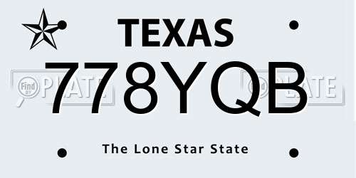 778YQB Texas License Plate