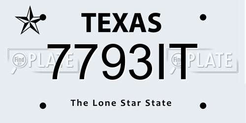 7793IT Texas License Plate