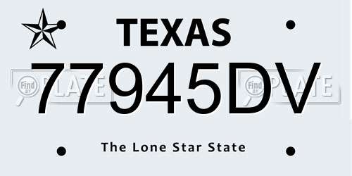 77945DV Texas License Plate