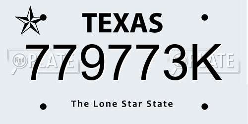779773K Texas License Plate