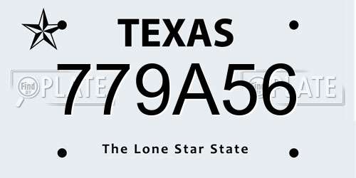 779A56 Texas License Plate