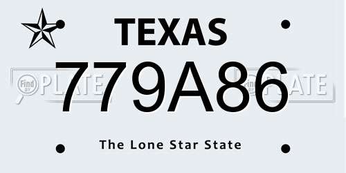 779A86 Texas License Plate