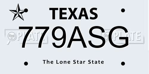 779ASG Texas License Plate