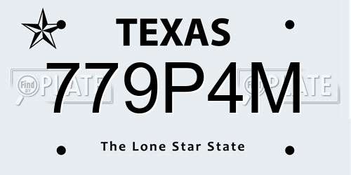 779P4M Texas License Plate