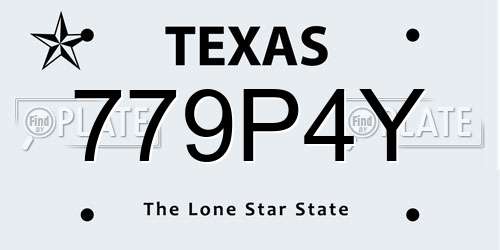 779P4Y Texas License Plate