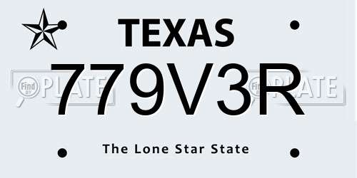 779V3R Texas License Plate
