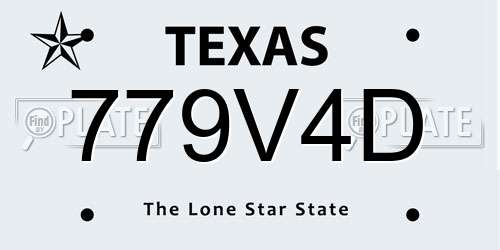 779V4D Texas License Plate