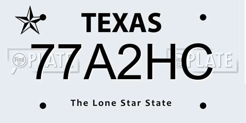 77A2HC Texas License Plate