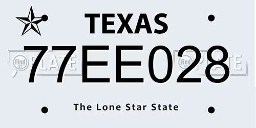 77EE028 Texas License Plate
