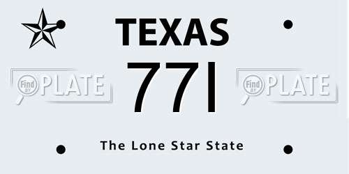 77I Texas License Plate