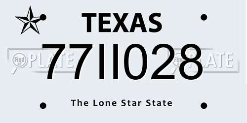 77II028 Texas License Plate