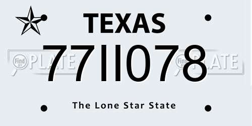 77II078 Texas License Plate