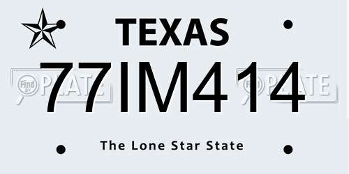 77IM414 Texas License Plate
