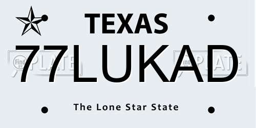 77LUKAD Texas License Plate