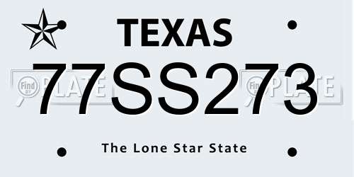 77SS273 Texas License Plate