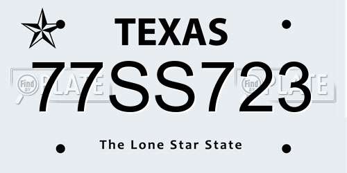 77SS723 Texas License Plate