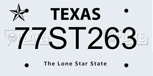 77ST263 Texas License Plate