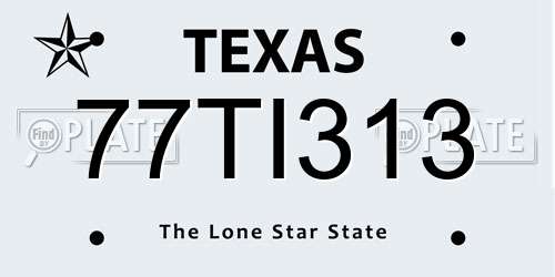 77TI313 Texas License Plate