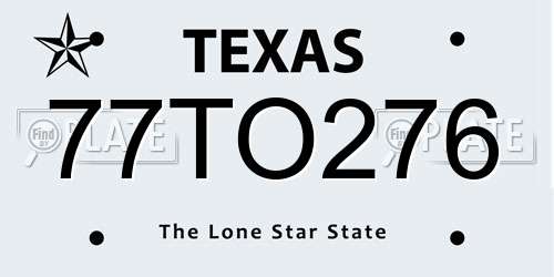 77TO276 Texas License Plate