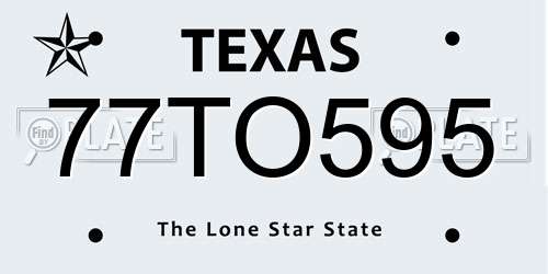 77TO595 Texas License Plate