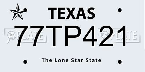 77TP421 Texas License Plate