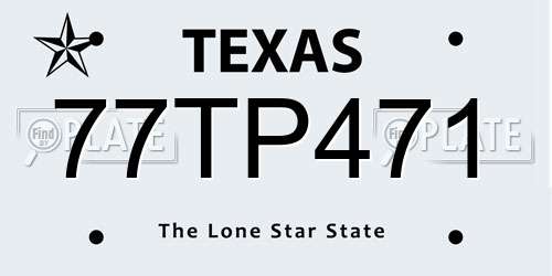 77TP471 Texas License Plate