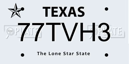 77TVH3 Texas License Plate
