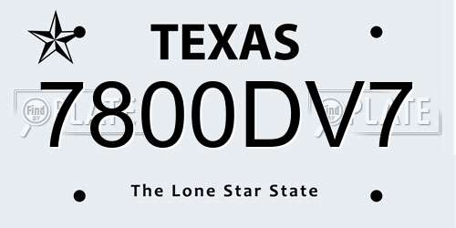 7800DV7 Texas License Plate