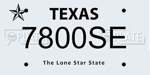 7800SE Texas License Plate