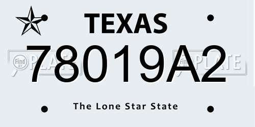 78019A2 Texas License Plate