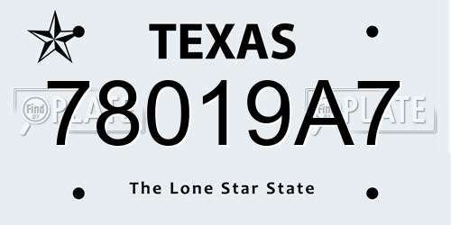 78019A7 Texas License Plate