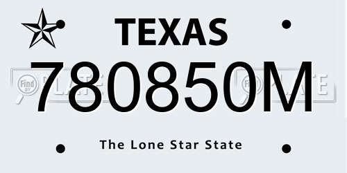780850M Texas License Plate