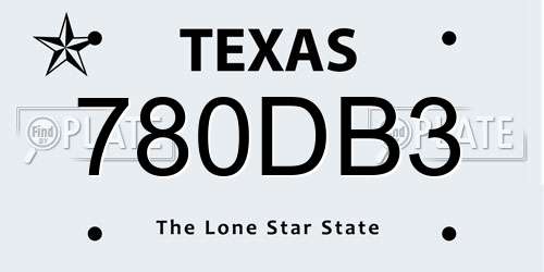 780DB3 Texas License Plate