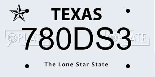 780DS3 Texas License Plate